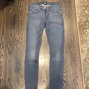 Hudson grey mid rise supper skinny jeans